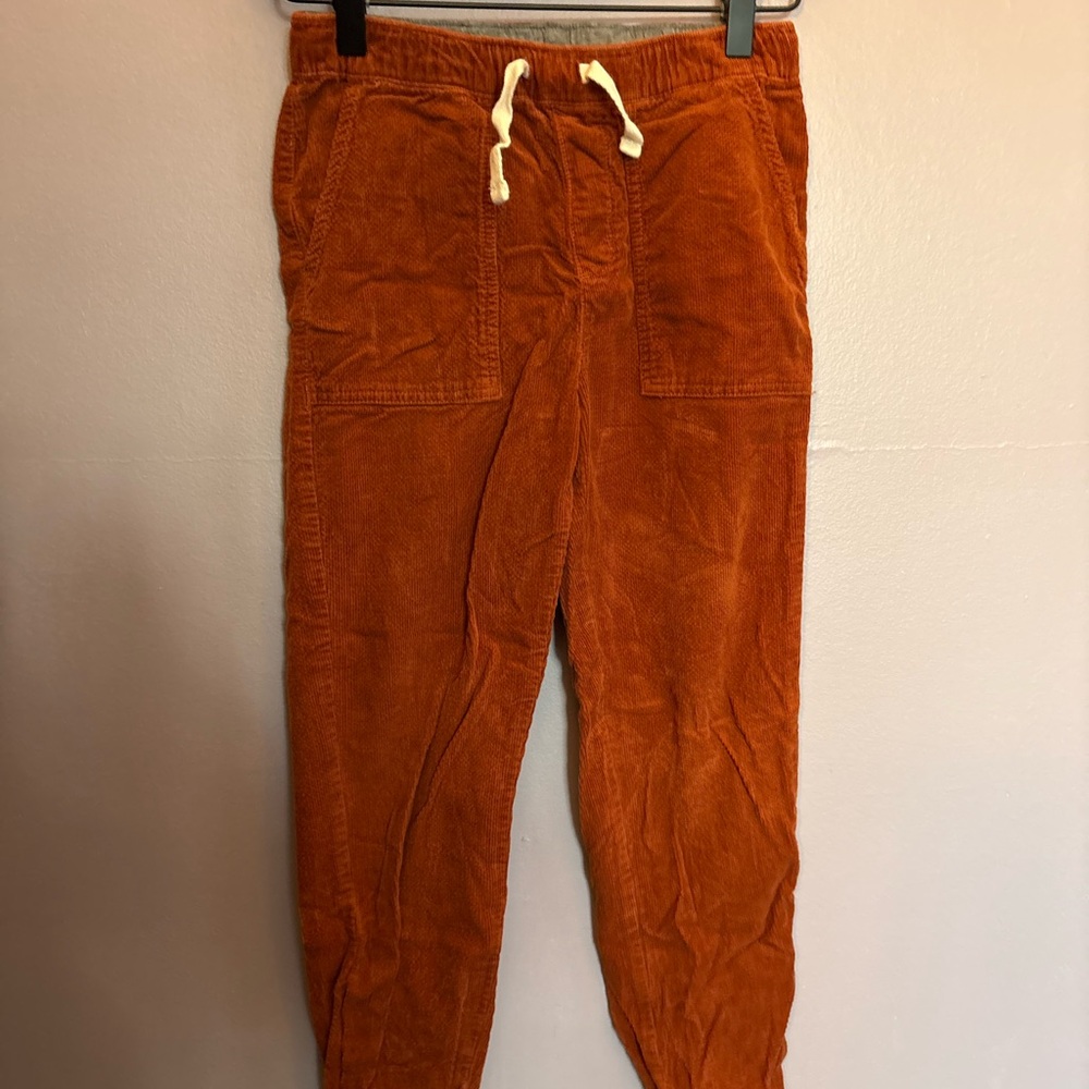Hanna Andersson Corduroy Joggers Orange Sienna‎ Boys Size 10 / 140 Pull On EUC